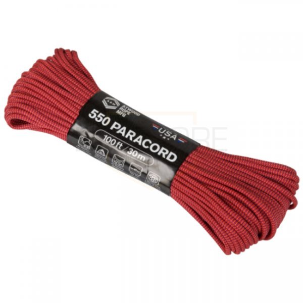 MilStore Military & Outdoor Atwood Rope 550 Paracord Color Changing Patterns  100ft - Blood Moon