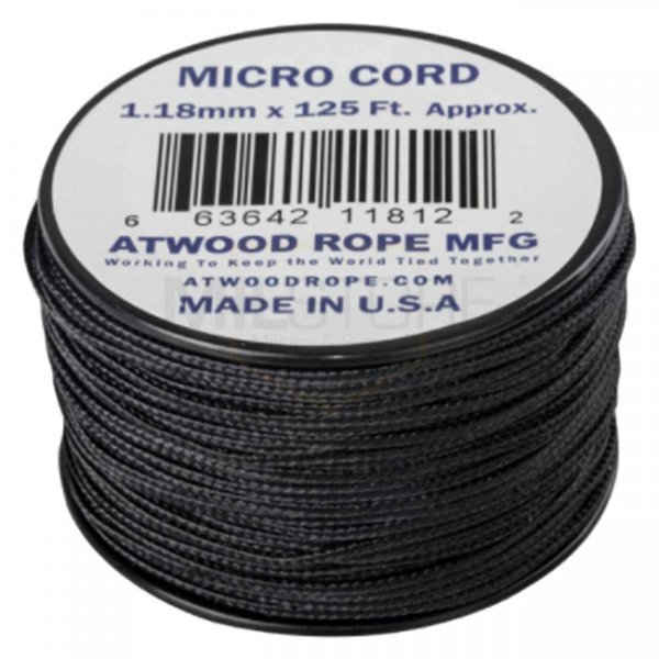 Atwood Rope Micro Cord 125ft - Black