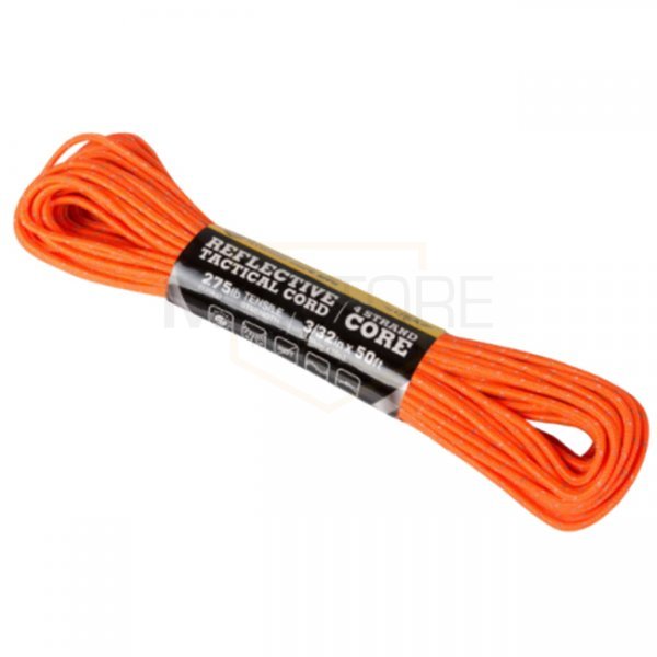 MilStore Military & Outdoor Atwood Rope 275 Tactical Reflective Cord 50ft -  Neon Orange