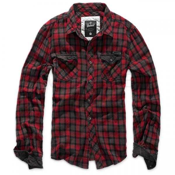 Brandit Checkshirt Duncan - Red / Brown - XL