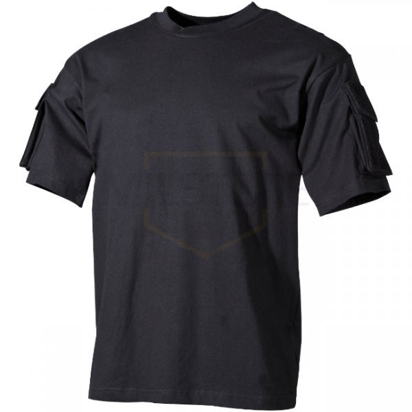 MFH Tactical T-Shirt Sleeve Pockets - Black - M