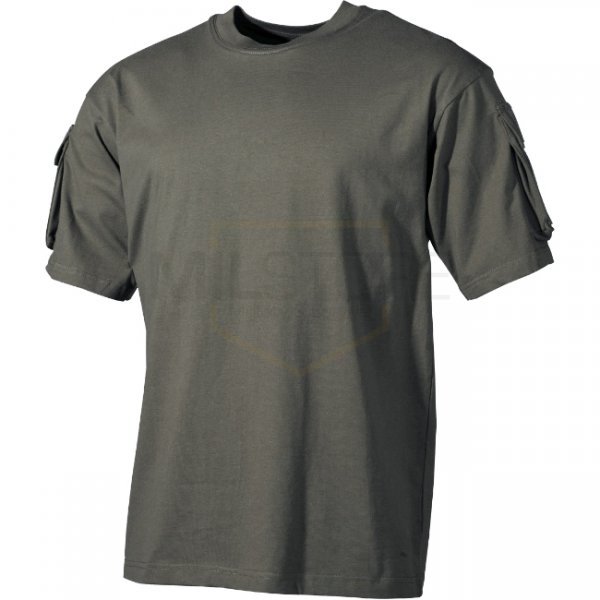 MFH Tactical T-Shirt Sleeve Pockets - Olive - S