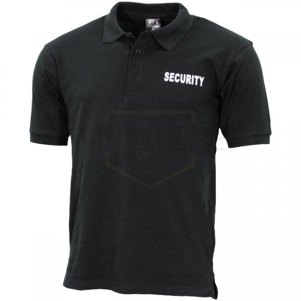 MFH Security Print Polo Shirt - Black - 4XL