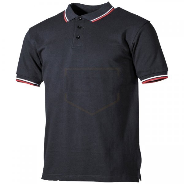 ProCompany Polo Shirt Buttoned Red & White Stripe - Black - XL