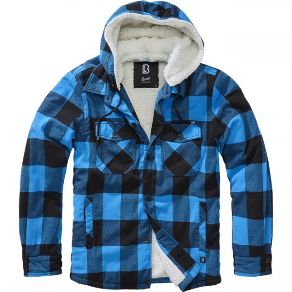 Brandit Lumberjacket Hooded - Black / Blue - 4XL