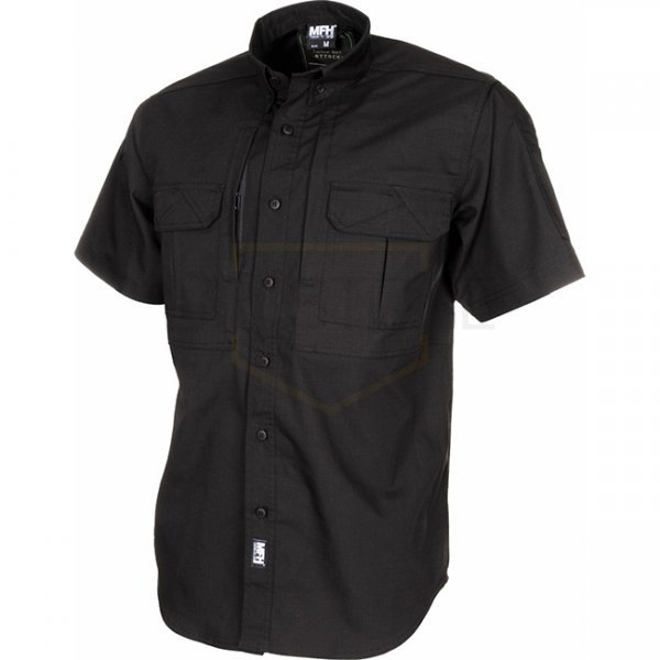 MFHHighDefence ATTACK Shirt Short Sleeve Teflon Ripstop - Black - 2XL