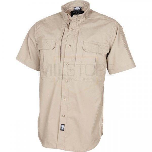 MFHHighDefence ATTACK Shirt Short Sleeve Teflon Ripstop - Khaki - S