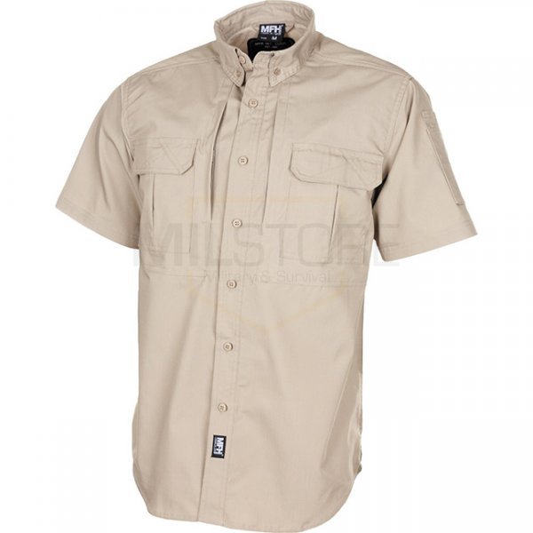 MFHHighDefence ATTACK Shirt Short Sleeve Teflon Ripstop - Khaki - 2XL