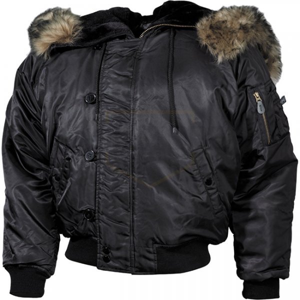 MFH US N2B Polar Jacket Lined - Black - XL