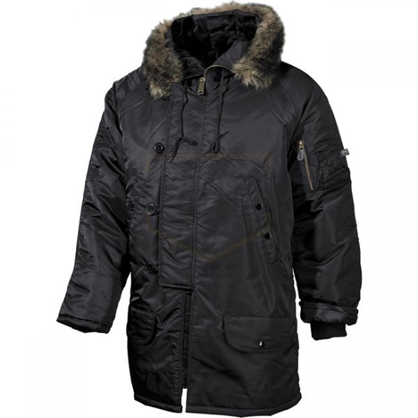 MFH US N3B Polar Jacket Lined - Black - XL