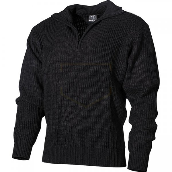 MFH TROYER Zippered Pullover - Black - M