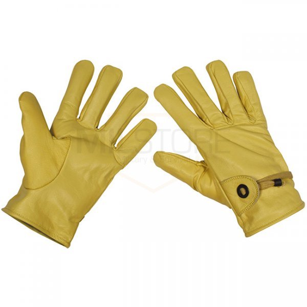 MFH Western Leather Gloves - Beige - XL
