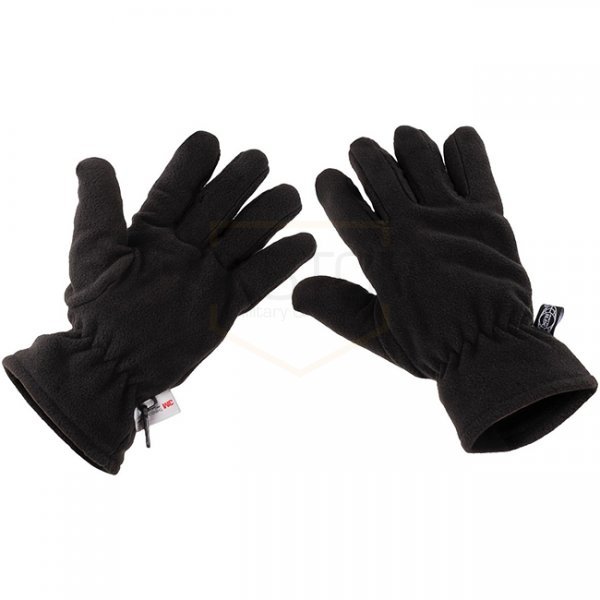 MFH Fleece Gloves 3M Thinsulate - Black - M