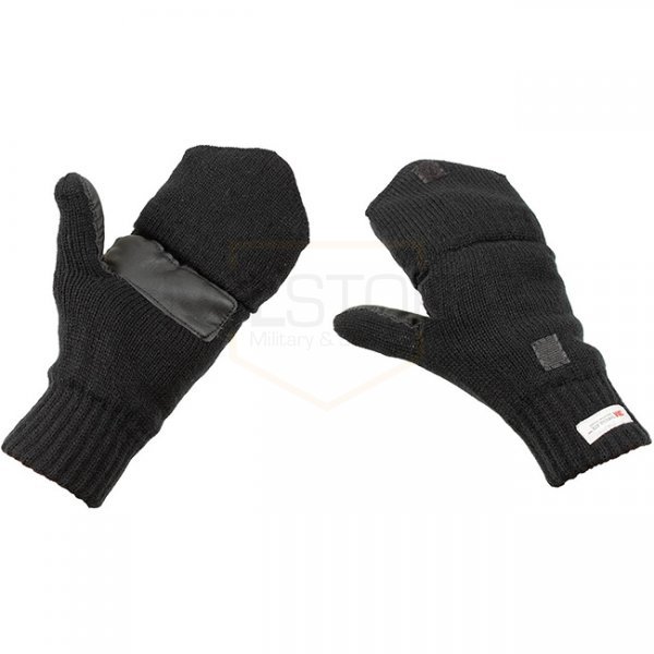 MFH Knitted Glove-Mittens 3M Thinsulate - Black - XL