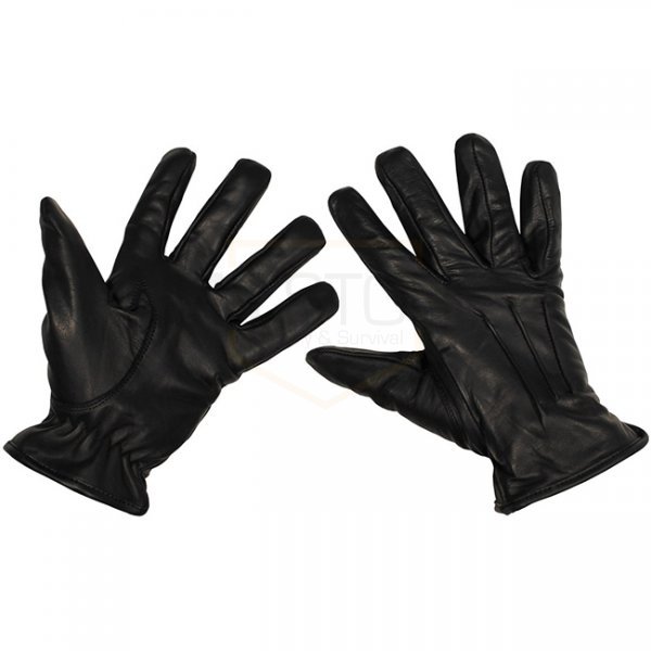 MFH Leather Gloves Safety Cut-Resistant - Black - M