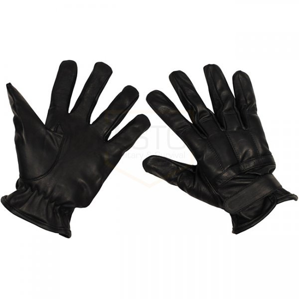 MFH Leather Gloves Quartz Sand Knuckles - Black - L