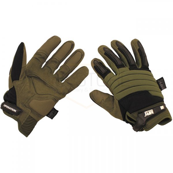 MFHHighDefence Tactical Gloves Operation - Black / Olive - L