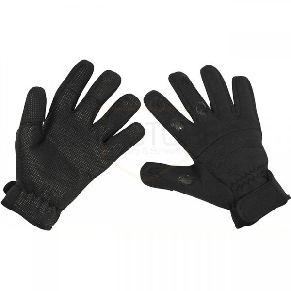 MFH Neoprene Combat Gloves - Black - S