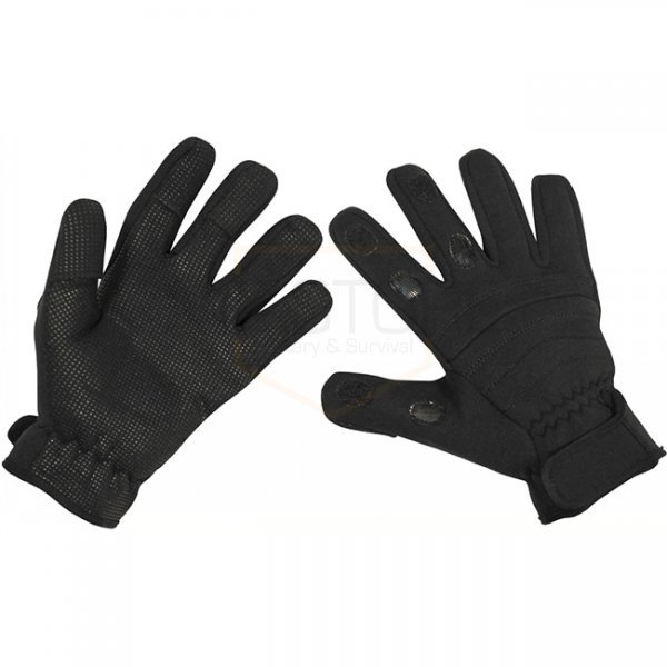 MFH Neoprene Combat Gloves - Black - M