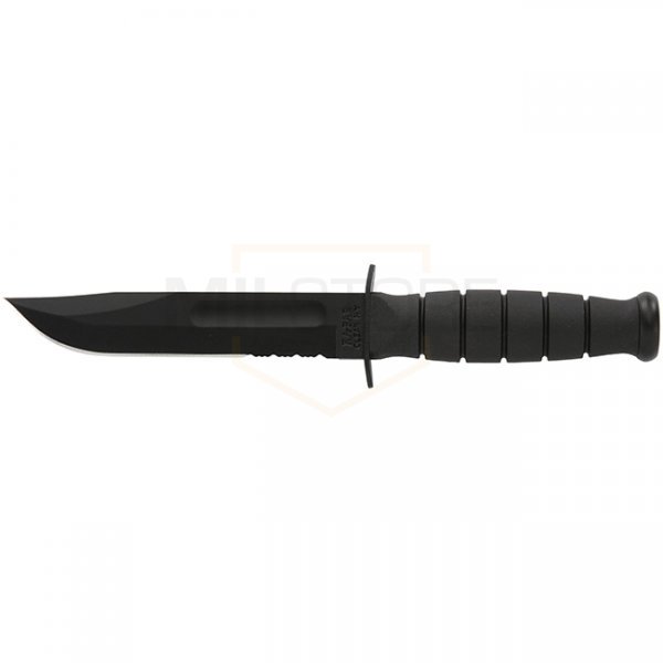 Ka-Bar Short Fighting Utility Knife Serrated Clip Point Blade & Leather Sheath