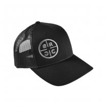 Black Rifle Coffee Reticle Logo Trucker Hat - Black & Black Mesh