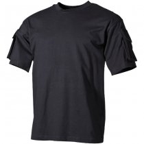 MFH Tactical T-Shirt Sleeve Pockets - Black - S