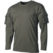 MFH Tactical Long Sleeve Shirt Sleeve Pockets - Olive