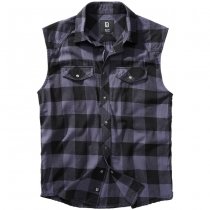 Brandit Checkshirt Sleeveless - Black / Grey