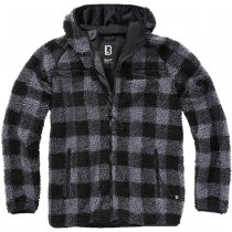 Brandit Teddyfleece Worker Jacket - Black / Grey - 4XL