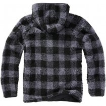 Brandit Teddyfleece Worker Jacket - Black / Grey - 7XL