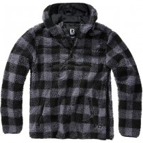 Brandit Teddyfleece Worker Pullover - Black / Grey - 7XL