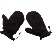 MFH Fleece Gloves Pull Loops - Black - S
