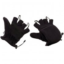 MFH Fleece Gloves Pull Loops - Black - S