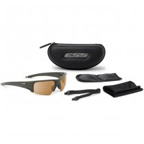 ESS Crowbar Tactical Sunglasses Hi-Def Bronze/Grey Silver Logo - Olive